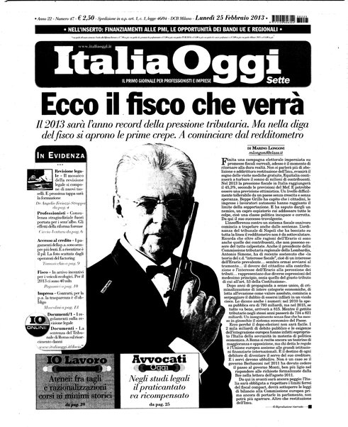 Italia oggi : quotidiano di economia finanza e politica